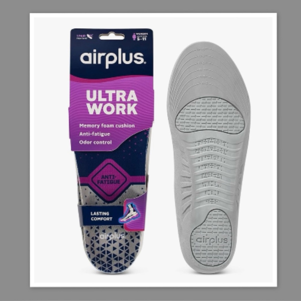 Airplus Ultra Work Memory Plus Shoe Insoles for All Day Comfort and Foot Pain